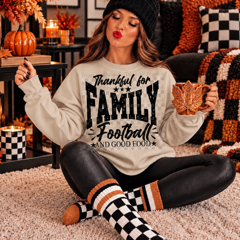 thankful for family football and good food - digital png – Texan 4K Designs
