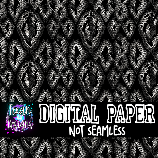 white glitter snake print  - DIGITAL PAPER