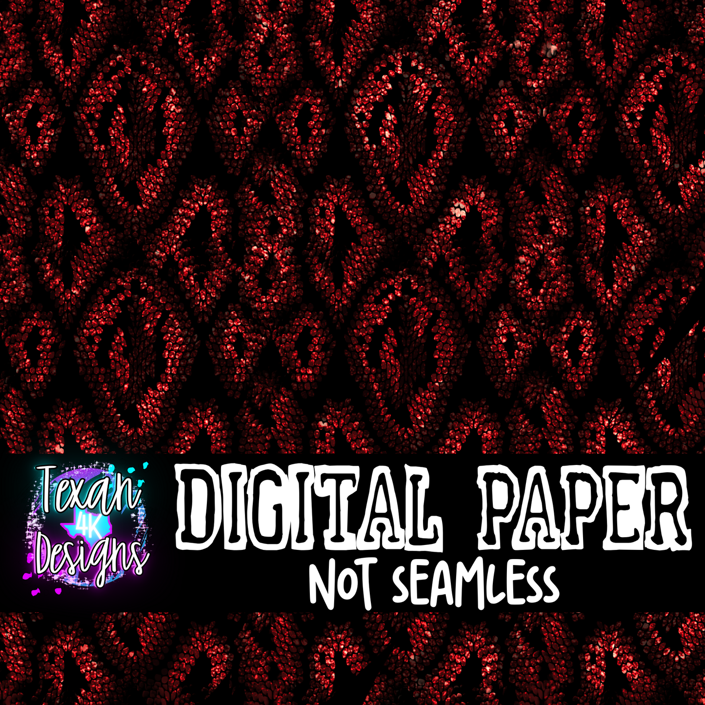 red glitter snake print  - DIGITAL PAPER