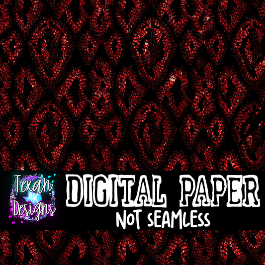 red glitter snake print  - DIGITAL PAPER