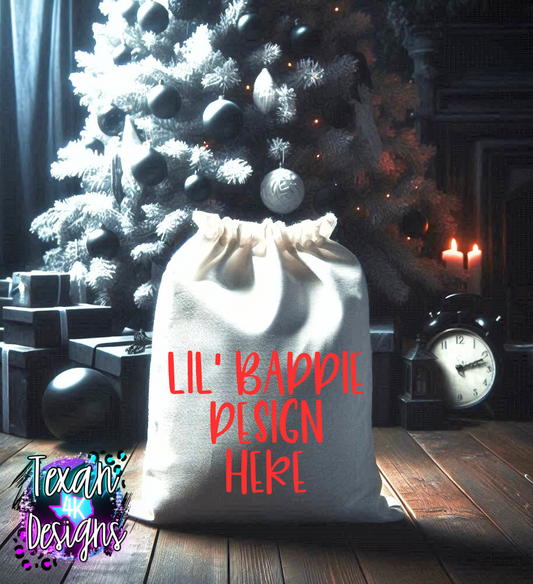 kid santa bag , toddler, mock up, spooky