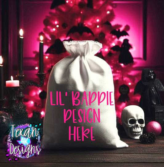 kid santa bag , toddler, mock up, spooky