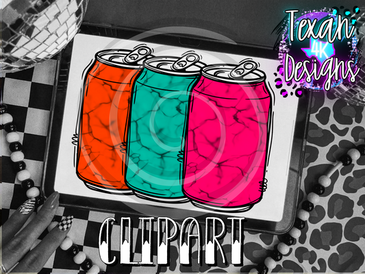 cans turquoise - 3 clipart
