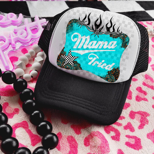 mama tired teal - DIGITAL PNG