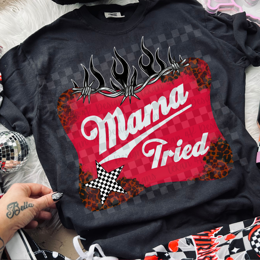 mama tired red - DIGITAL PNG
