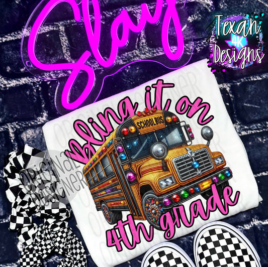 Bling it on 4th grade - DIGITAL PNG