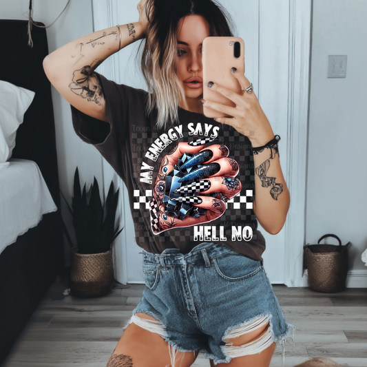 my energy says hell no (blue) - 2 DIGITAL PNG