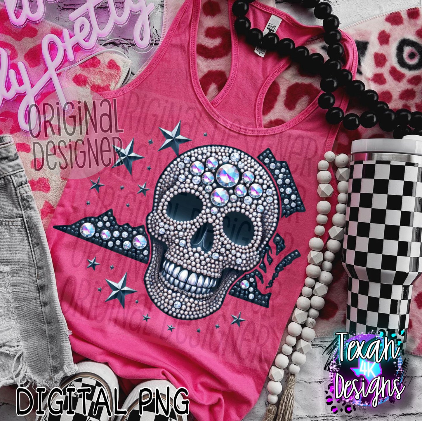 Virginia skull rhinestones - DIGITAL PNG