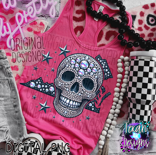 Virginia skull rhinestones - DIGITAL PNG