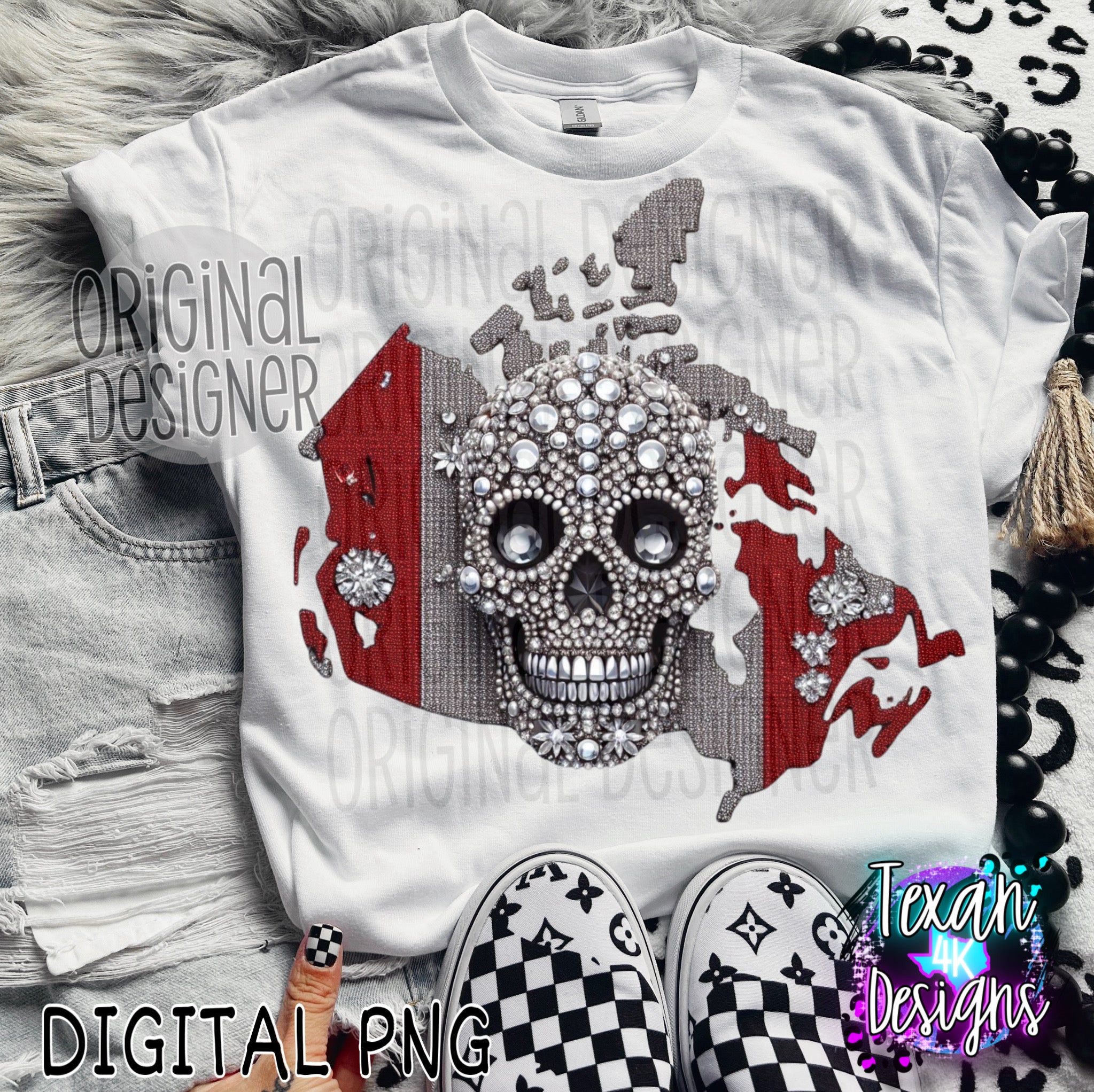 Skull Rhinestone Design Canada skull rhinestones - DIGITAL PNG – Texan 4K Designs