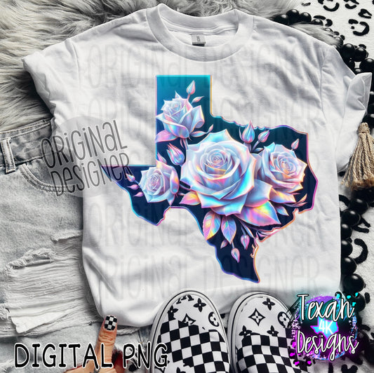 Texas holo roses - DIGITAL PNG