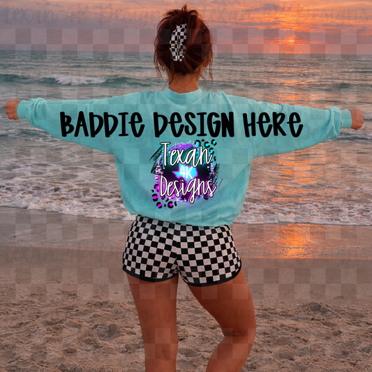 CC chalky mint back arms hoodie , mock up - beachy