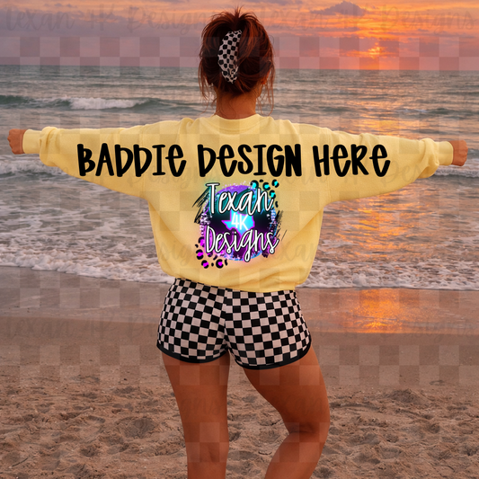 CC butter back arms hoodie , mock up - beachy