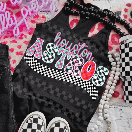 checkered neon H A - DIGITAL PNG