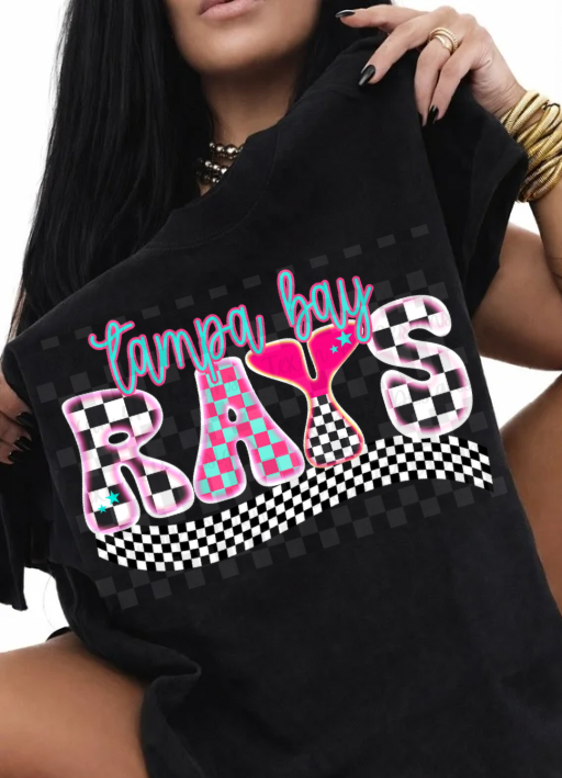 checkered neon TB R- DIGITAL PNG
