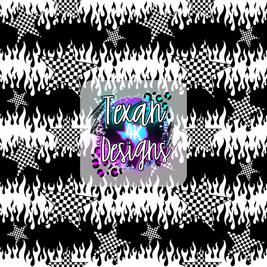 flame drip checkered stars seamless - DIGITAL PNG