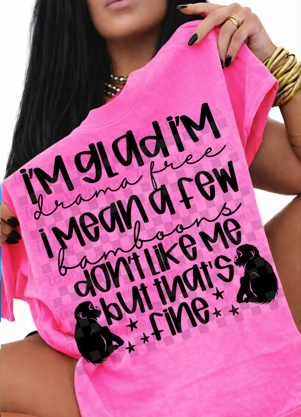 i'm glad i'm drama free - 2 DIGITAL PNG
