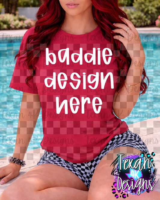 CC red shirt , mock up
