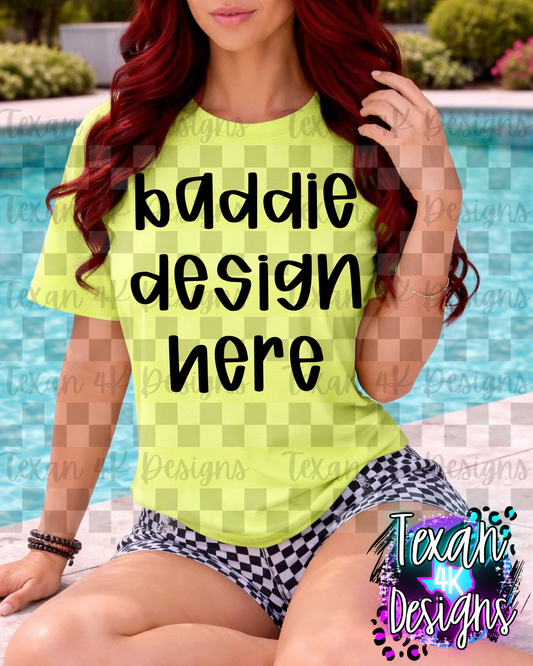 CC neon lemon shirt , mock up