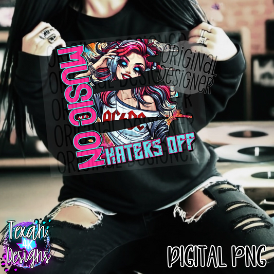 music on haters off - DIGITAL PNG