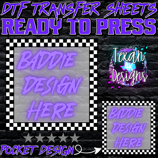 DTF transfer sheet w/ pocket mock up edgy