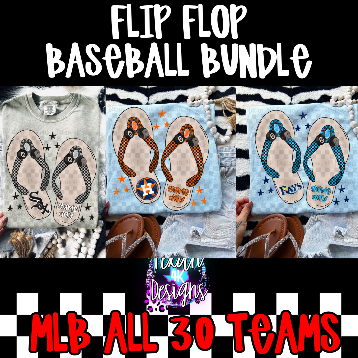 flip flop baseball bundle - 30 PNG
