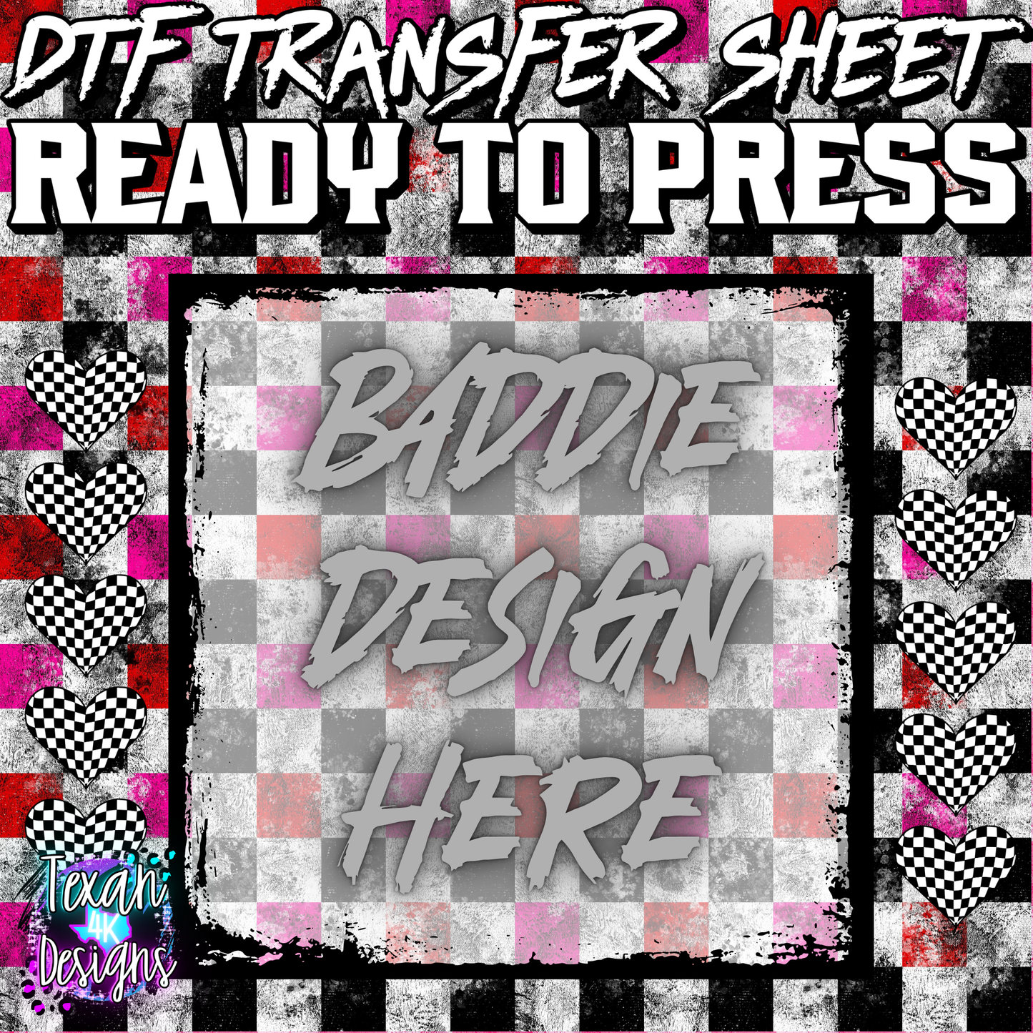 DTF transfer sheet mock up edgy - grunge