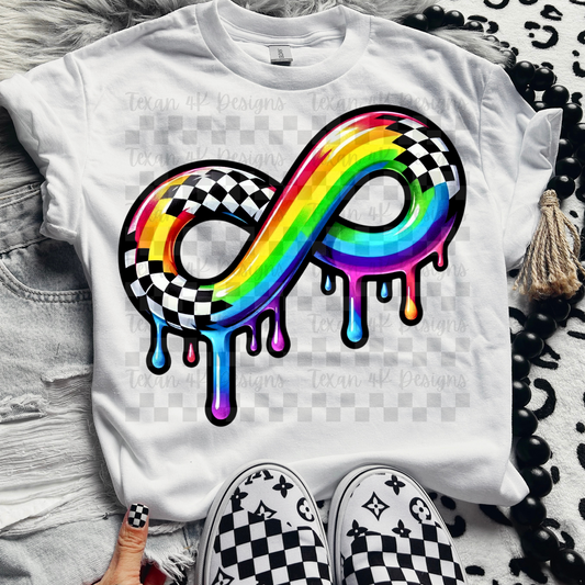 infinity checkered dripping - DIGITAL PNG