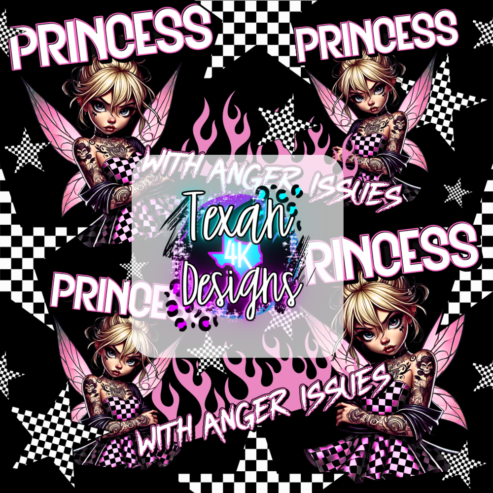 princess with anger issues seamless - DIGITAL PNG