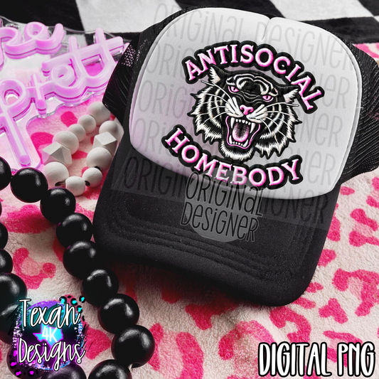 antisocial homebody pink- DIGITAL PNG