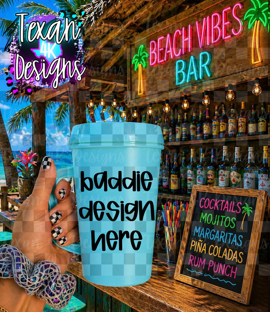 blue trucker tumbler mock up