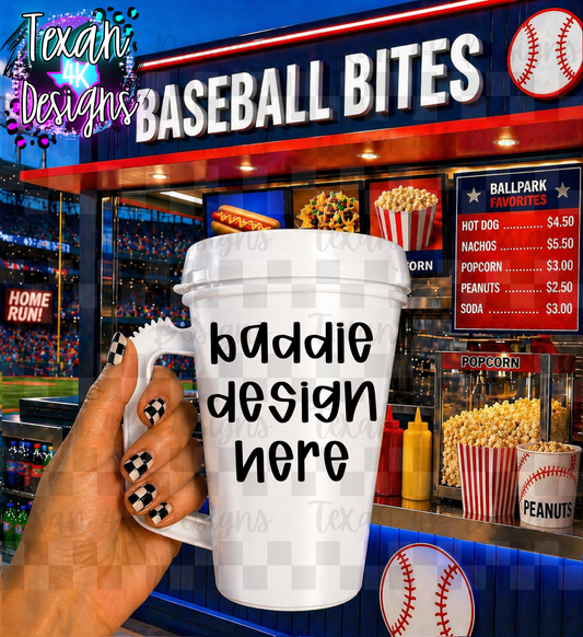 white trucker tumbler mock up- baseball