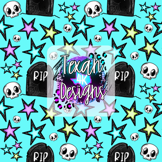 RIP stars seamless (blue) - DIGITAL PNG