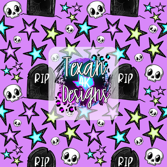 RIP stars seamless (purple) - DIGITAL PNG