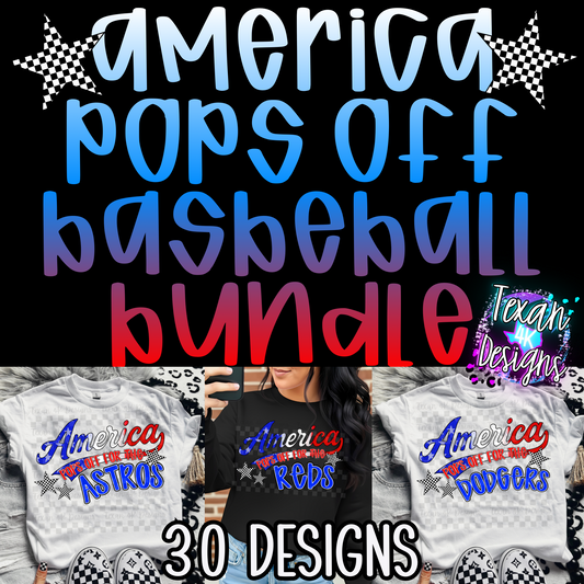 america pops off baseball bundle - 30 PNG