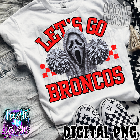 lets go broncos red- DIGITAL PNG