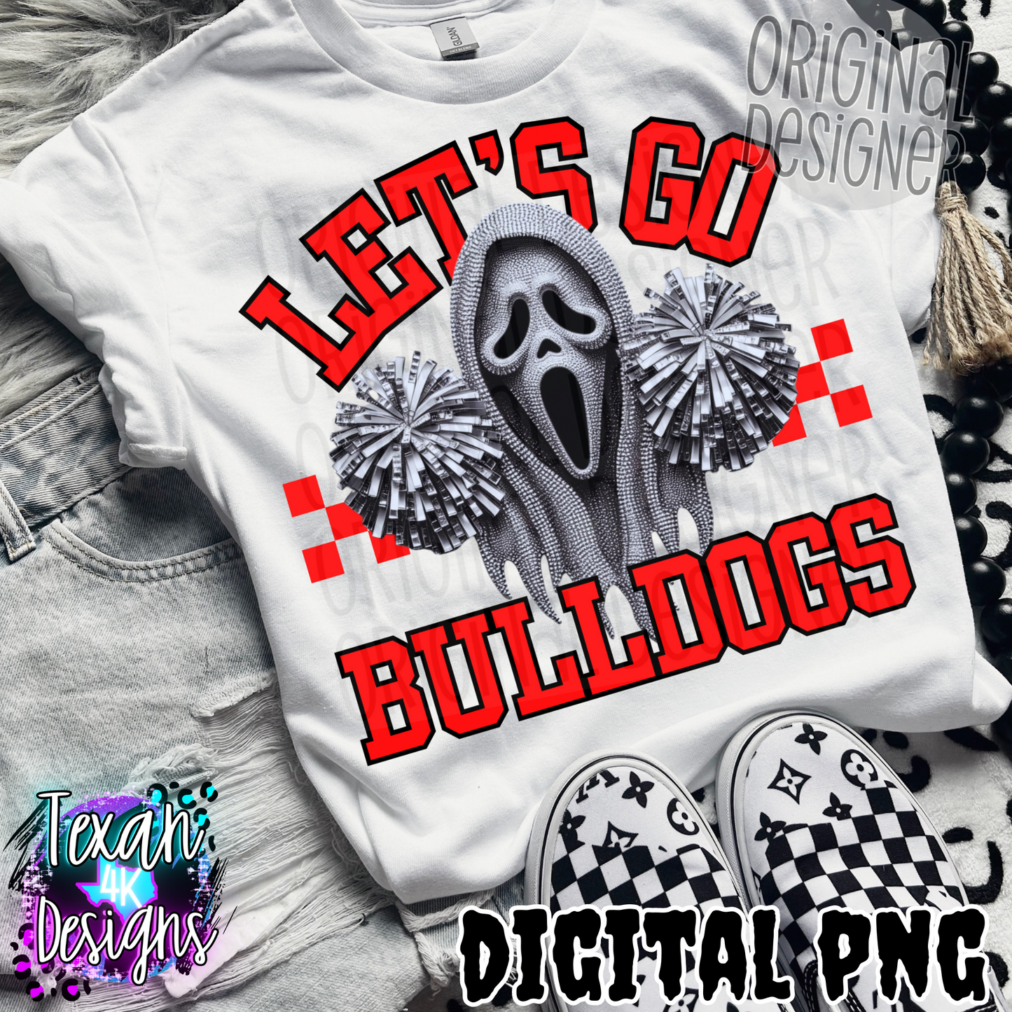 lets go bulldogs red- DIGITAL PNG