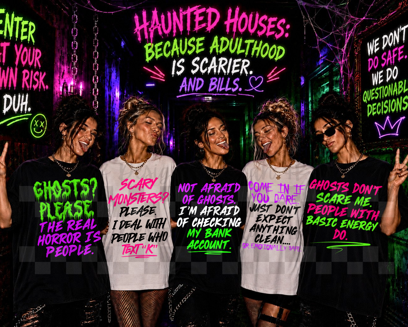 haunted hot mess bundle -  5 DIGITAL PNG
