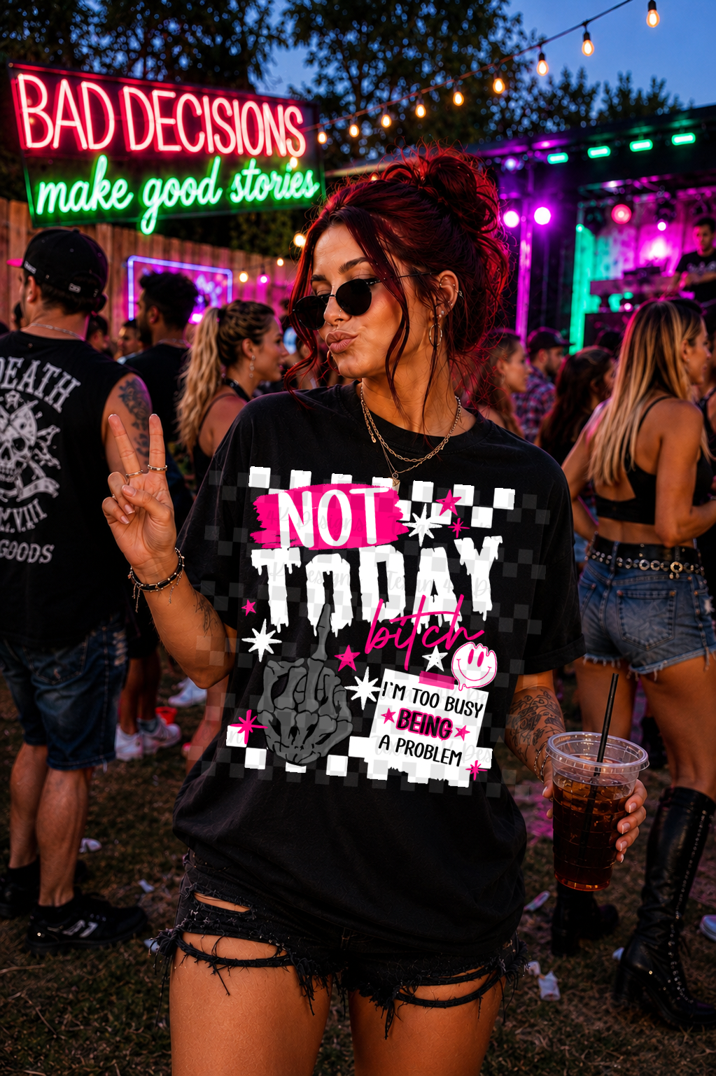 not today B i'm too busy being a problem -  2 DIGITAL PNG