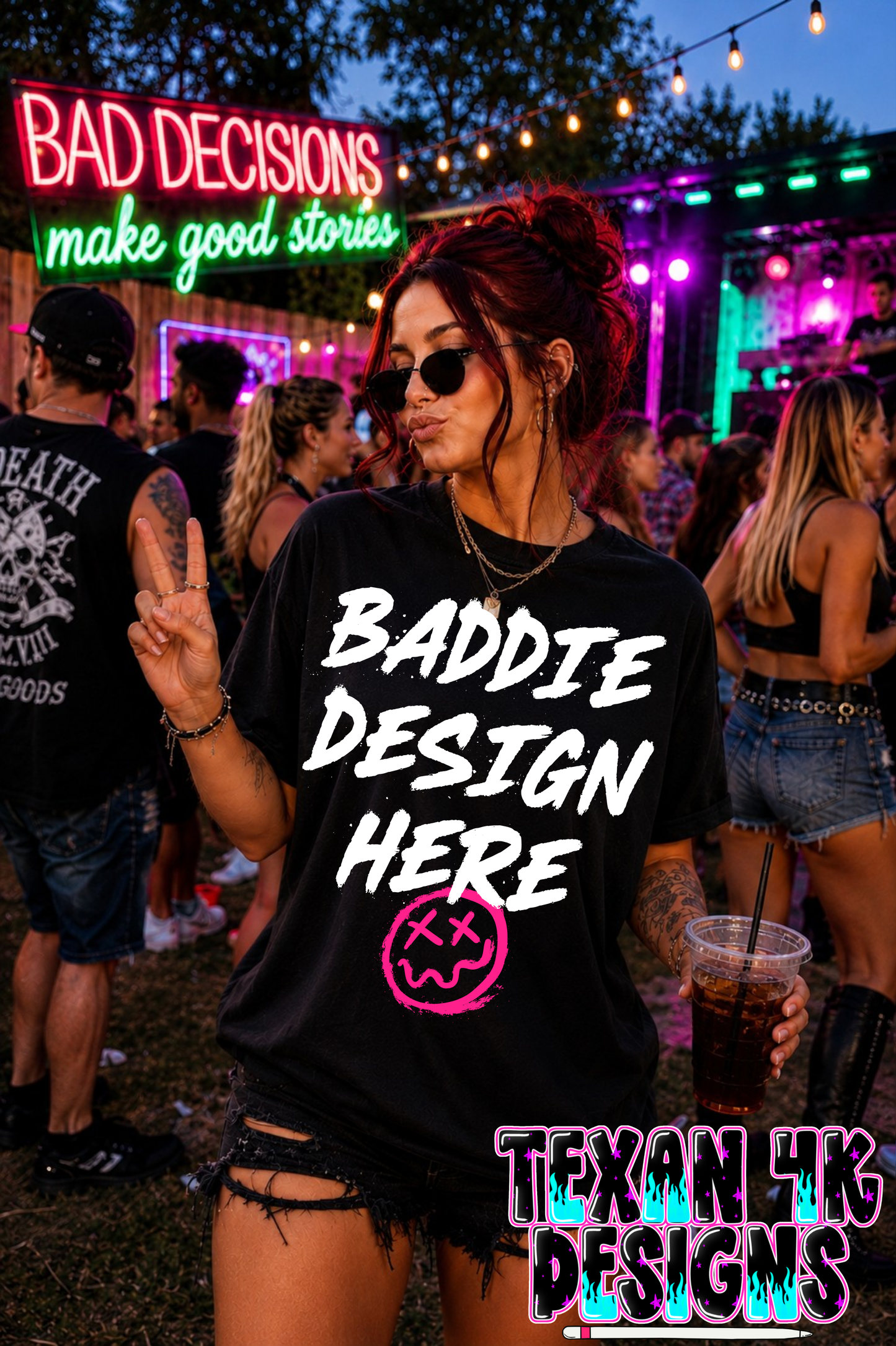black shirt , mock up (bad decisions)