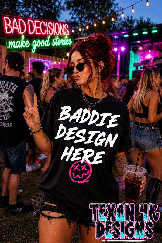 black shirt , mock up (bad decisions)