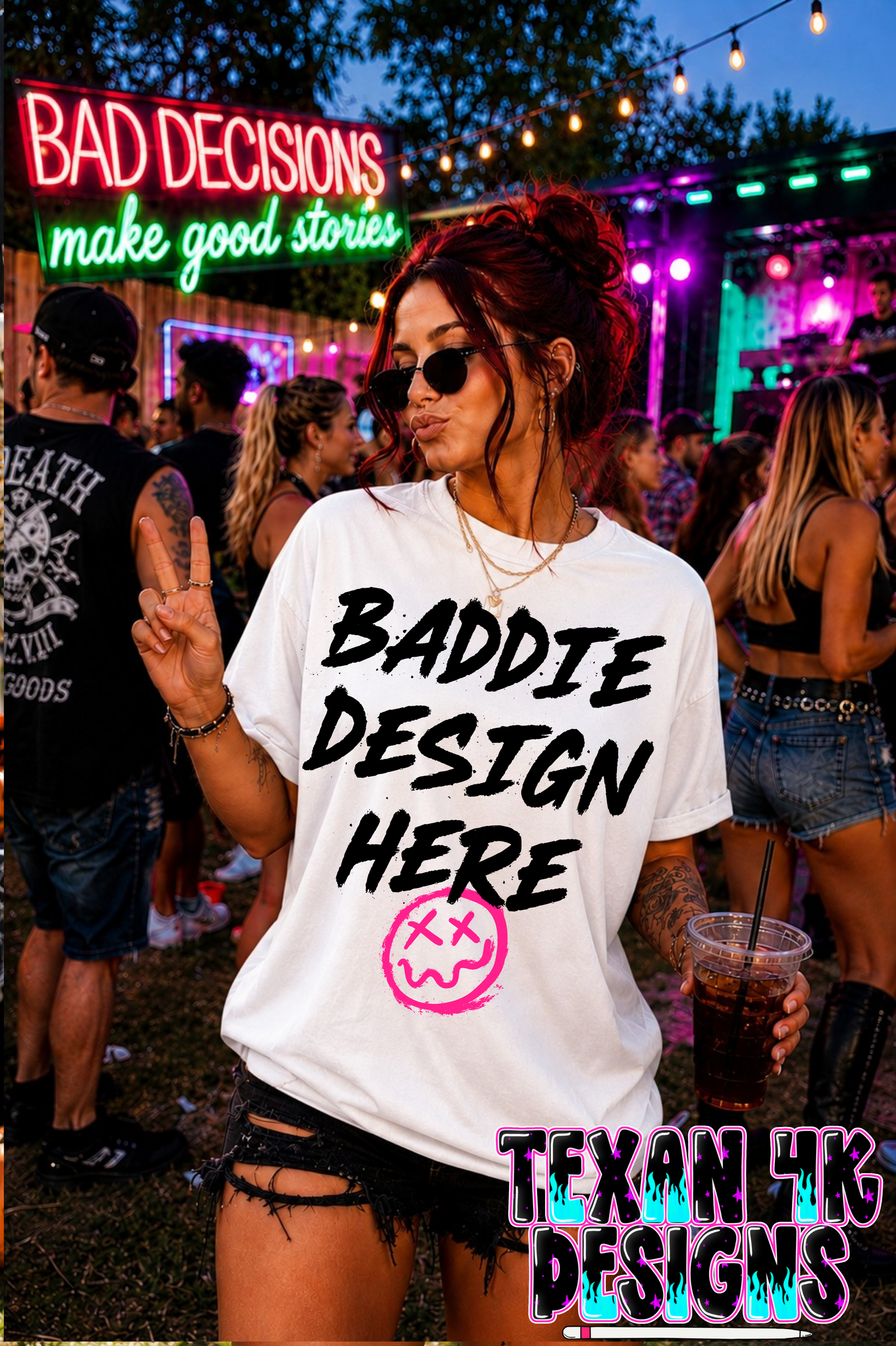 white shirt , mock up (bad decisions)