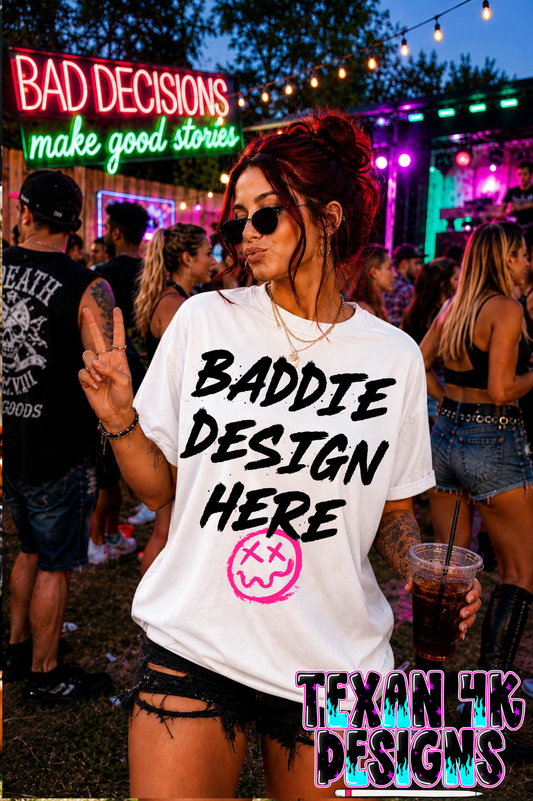 white shirt , mock up (bad decisions)
