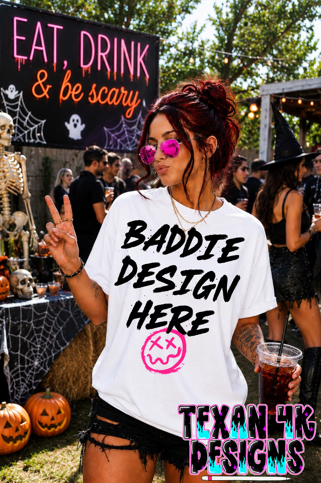 white shirt , mock up (be scary)