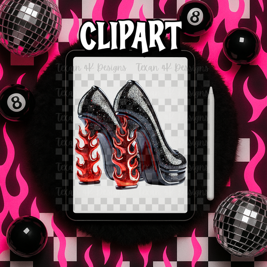 black flame heels - clipart