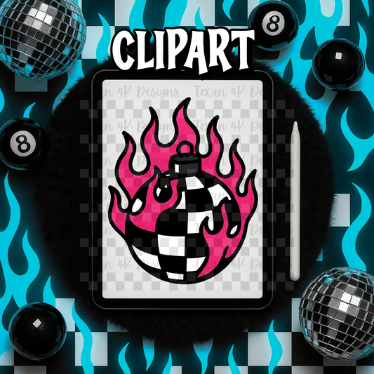 checkered flame ornament pink - clipart