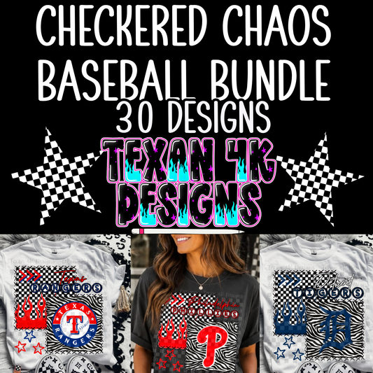 checkered chaos baseball bundle - 30 designs