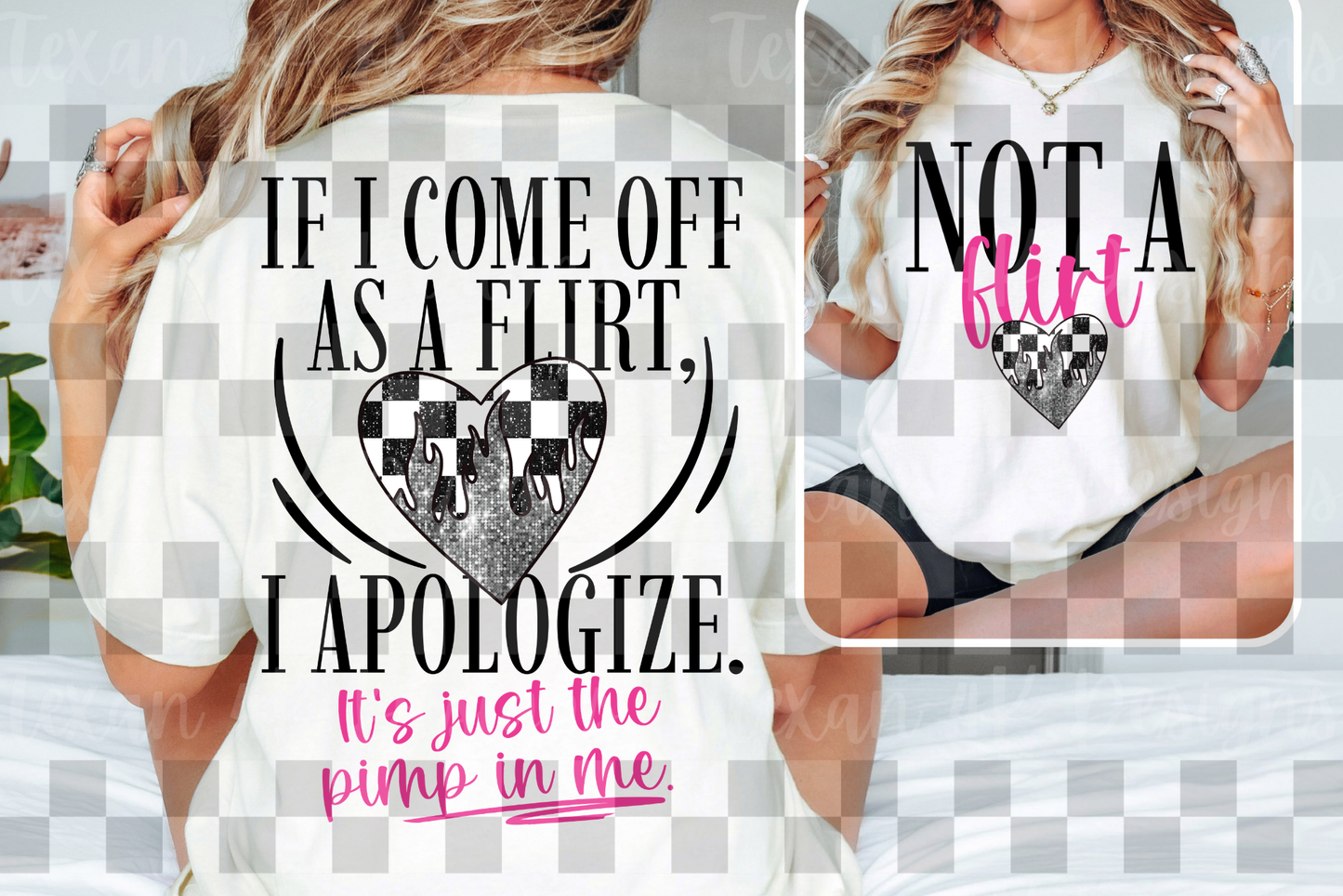 not a flirt -  4 DIGITAL PNG