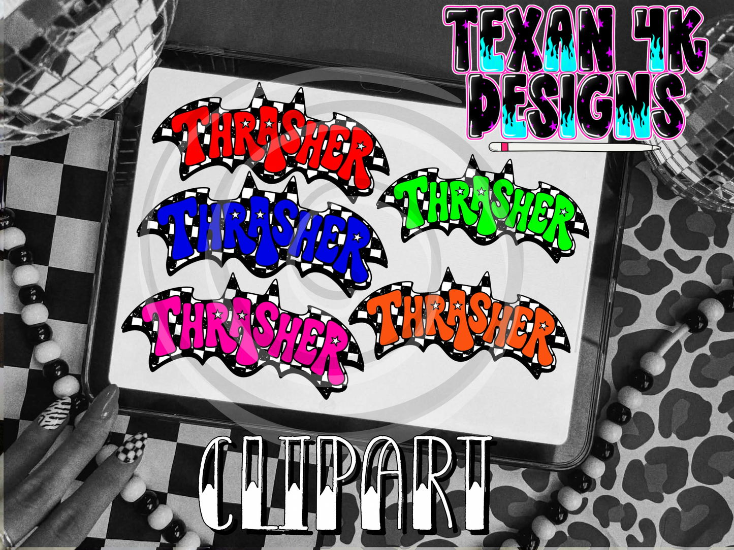 thrasher bats - 5 clipart
