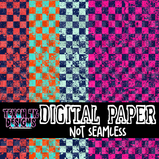 distress checkered - 4 DIGITAL PAPER